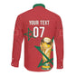 Morocco Football WC2026 Custom Long Sleeve Button Shirt Atlas Lions - Conquer The World - African Pride