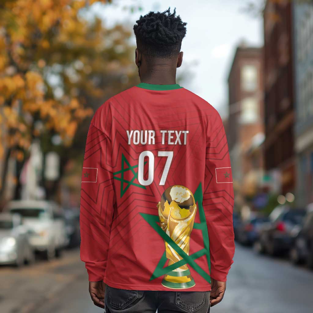 Morocco Football WC2026 Custom Long Sleeve Shirt Atlas Lions - Conquer The World - African Pride