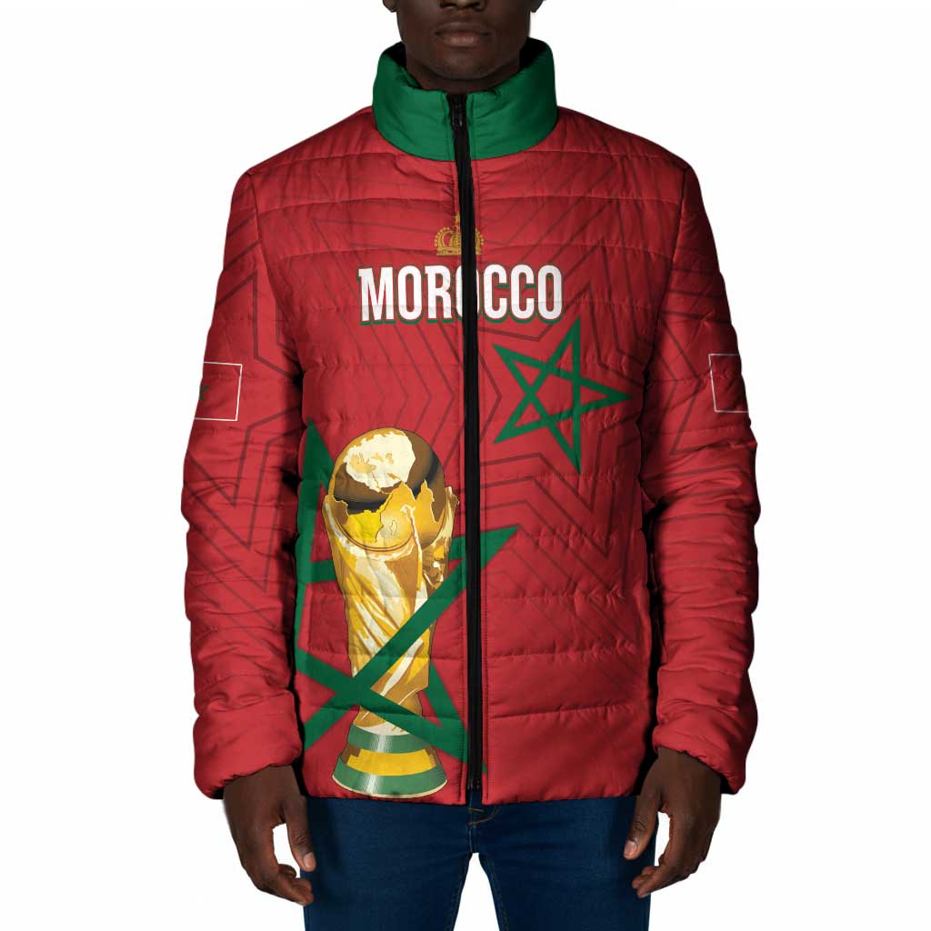 Morocco Football WC2026 Custom Padded Jacket Atlas Lions - Conquer The World - African Pride