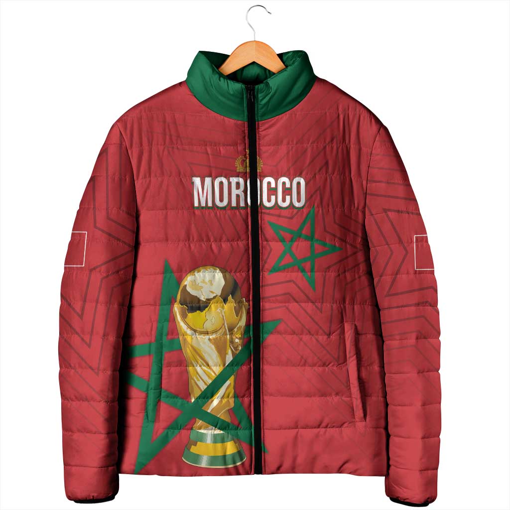 Morocco Football WC2026 Custom Padded Jacket Atlas Lions - Conquer The World - African Pride