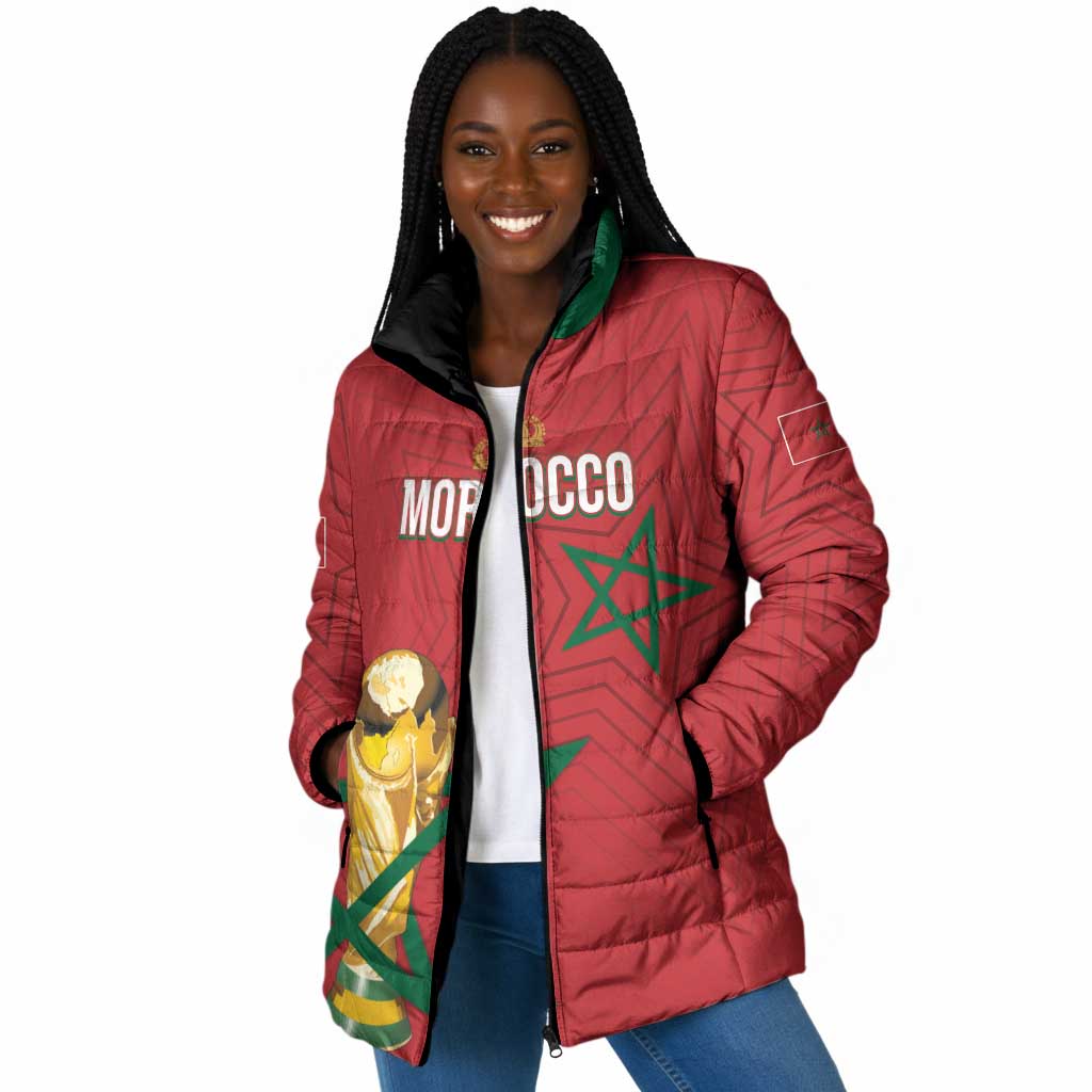 Morocco Football WC2026 Custom Padded Jacket Atlas Lions - Conquer The World - African Pride
