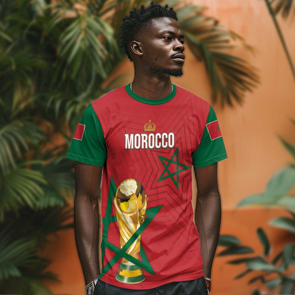 Morocco Football WC2026 Custom T shirt Atlas Lions - Conquer The World LT7