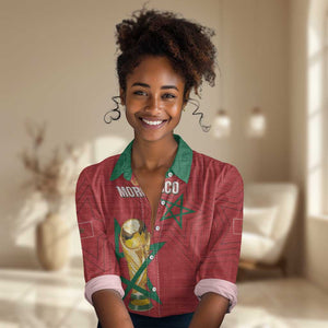 Morocco Football WC2026 Custom Women Casual Shirt Atlas Lions - Conquer The World - African Pride