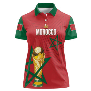 Morocco Football WC2026 Custom Women Polo Shirt Atlas Lions - Conquer The World LT7