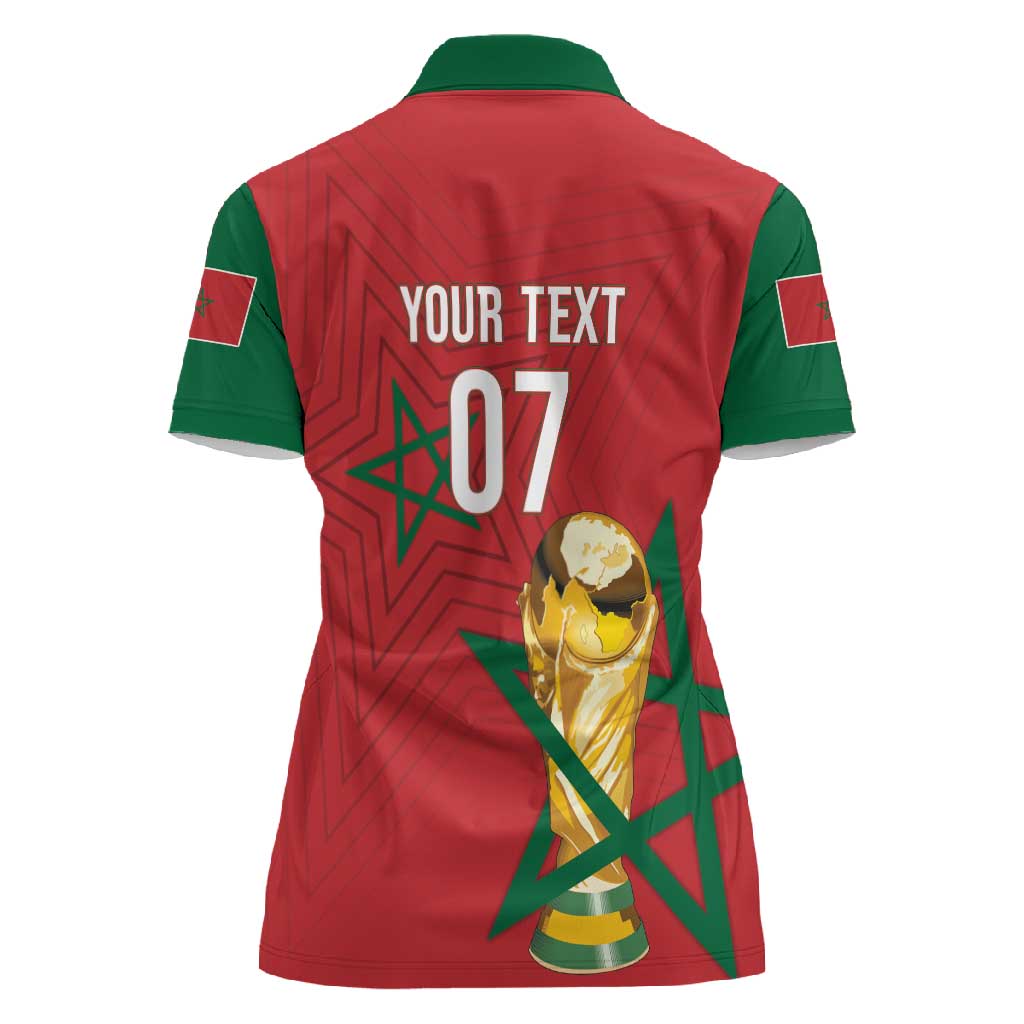Morocco Football WC2026 Custom Women Polo Shirt Atlas Lions - Conquer The World LT7