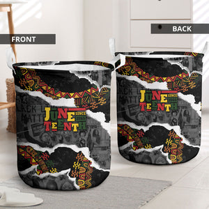 Juneteenth Freedom Day Grunge Ethnic Motif Laundry Basket Black History