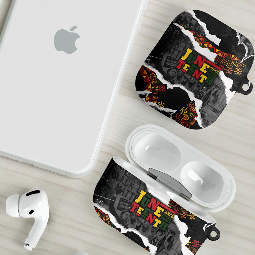 Juneteenth Freedom Day Grunge Ethnic Motif AirPods Case Black History