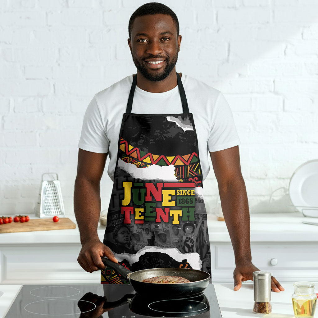 Juneteenth Freedom Day Grunge Ethnic Motif Apron Black History