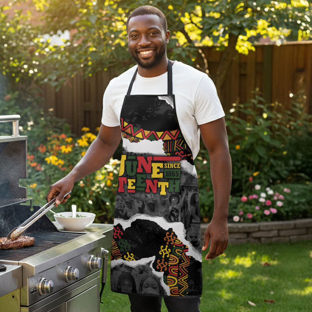 Juneteenth Freedom Day Grunge Ethnic Motif Apron Black History