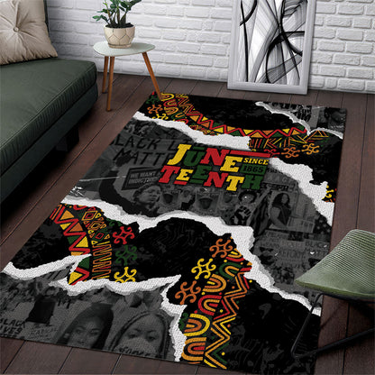 Juneteenth Freedom Day Grunge Ethnic Motif Area Rug Black History