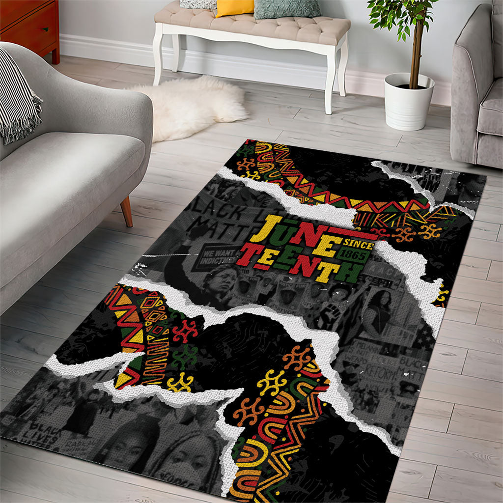 Juneteenth Freedom Day Grunge Ethnic Motif Area Rug Black History