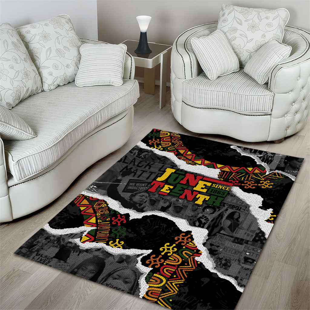 Juneteenth Freedom Day Grunge Ethnic Motif Area Rug Black History