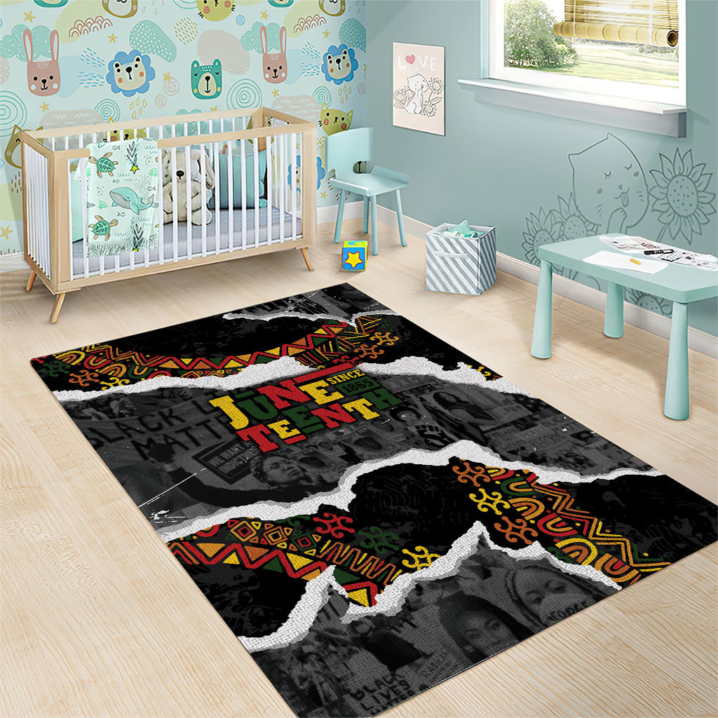 Juneteenth Freedom Day Grunge Ethnic Motif Area Rug Black History