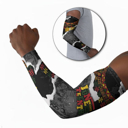 Juneteenth Freedom Day Personalized Grunge Ethnic Motif Arm Sleeves Black History