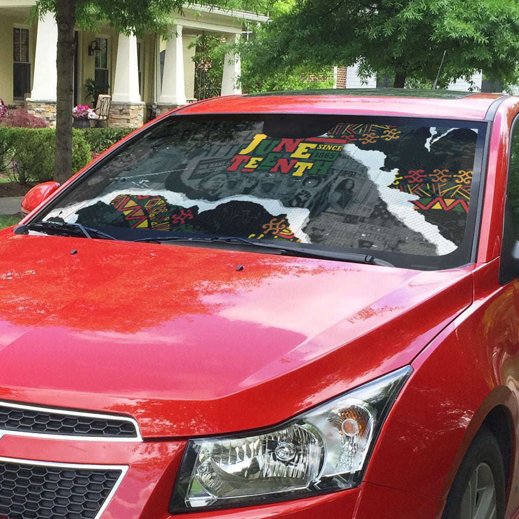 Juneteenth Freedom Day Grunge Ethnic Motif Auto Sun Shade Black History
