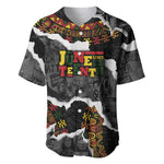 Juneteenth Freedom Day Personalized Grunge Ethnic Motif Baseball Jersey Black History