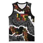 Juneteenth Freedom Day Personalized Grunge Ethnic Motif Basketball Jersey Black History