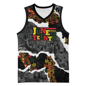 Juneteenth Freedom Day Personalized Grunge Ethnic Motif Basketball Jersey Black History