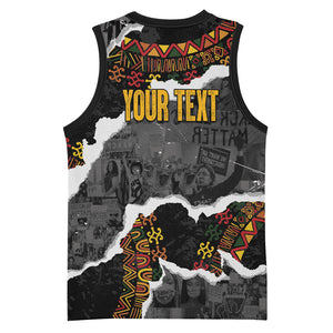 Juneteenth Freedom Day Personalized Grunge Ethnic Motif Basketball Jersey Black History