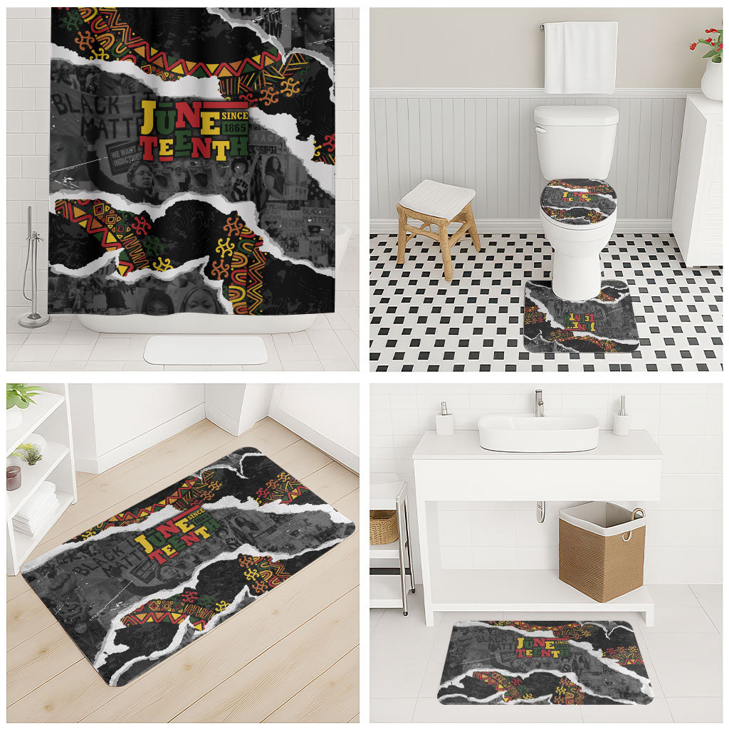 Juneteenth Freedom Day Grunge Ethnic Motif Bathroom Set Black History