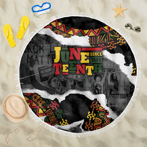 Juneteenth Freedom Day Grunge Ethnic Motif Beach Blanket Black History