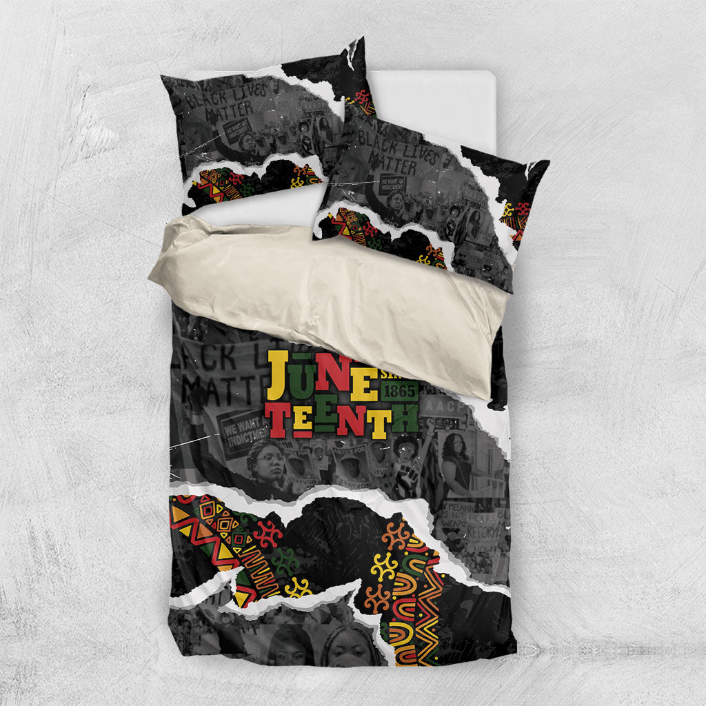 Juneteenth Freedom Day Grunge Ethnic Motif Bedding Set Black History