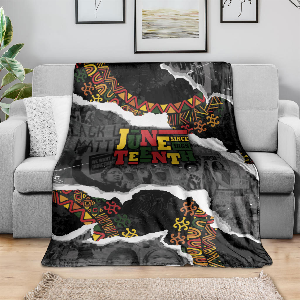 Juneteenth Freedom Day Grunge Ethnic Motif Blanket Black History