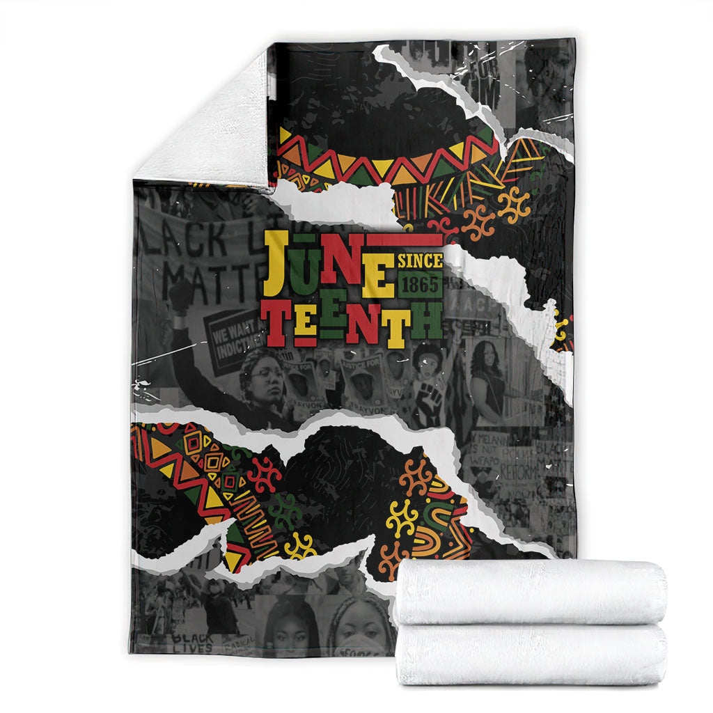 Juneteenth Freedom Day Grunge Ethnic Motif Blanket Black History