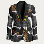 Juneteenth Freedom Day Personalized Grunge Ethnic Motif Blazer Black History
