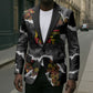 Juneteenth Freedom Day Personalized Grunge Ethnic Motif Blazer Black History