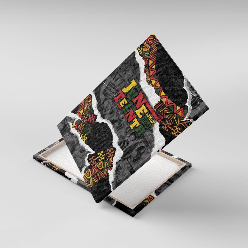 Juneteenth Freedom Day Grunge Ethnic Motif Canvas Wall Art Black History