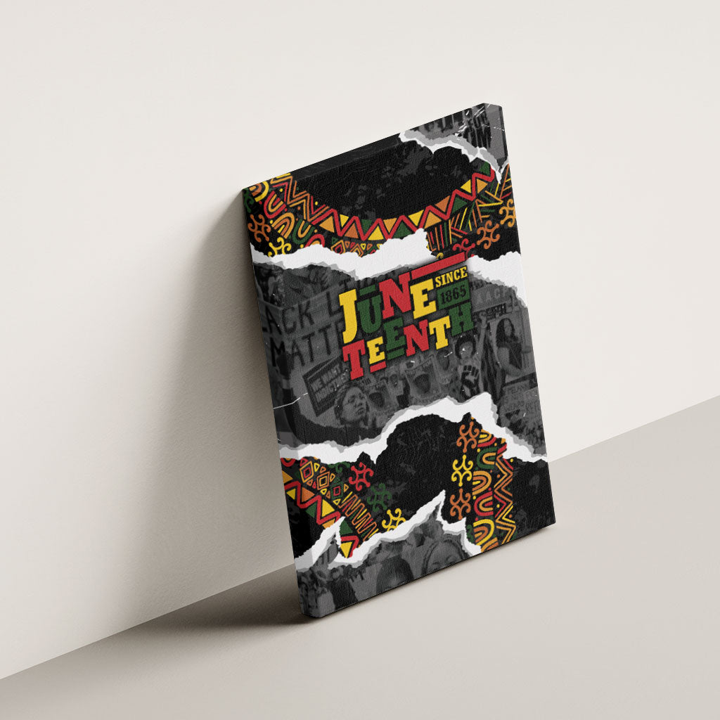 Juneteenth Freedom Day Grunge Ethnic Motif Canvas Wall Art Black History