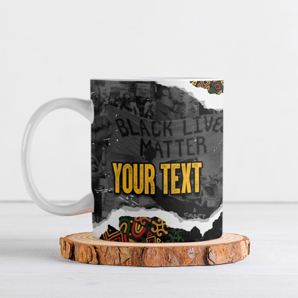 Juneteenth Freedom Day Personalized Grunge Ethnic Motif Ceramic Mug Black History