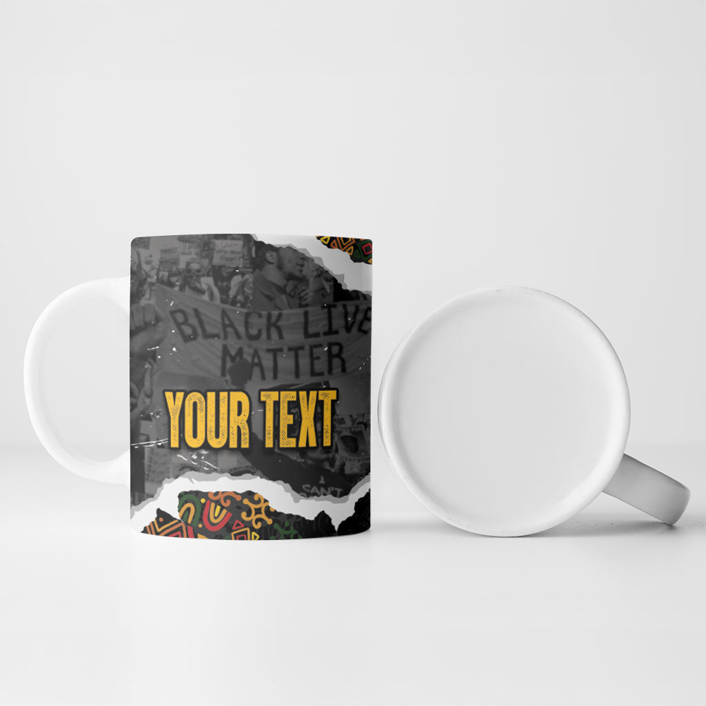 Juneteenth Freedom Day Personalized Grunge Ethnic Motif Ceramic Mug Black History