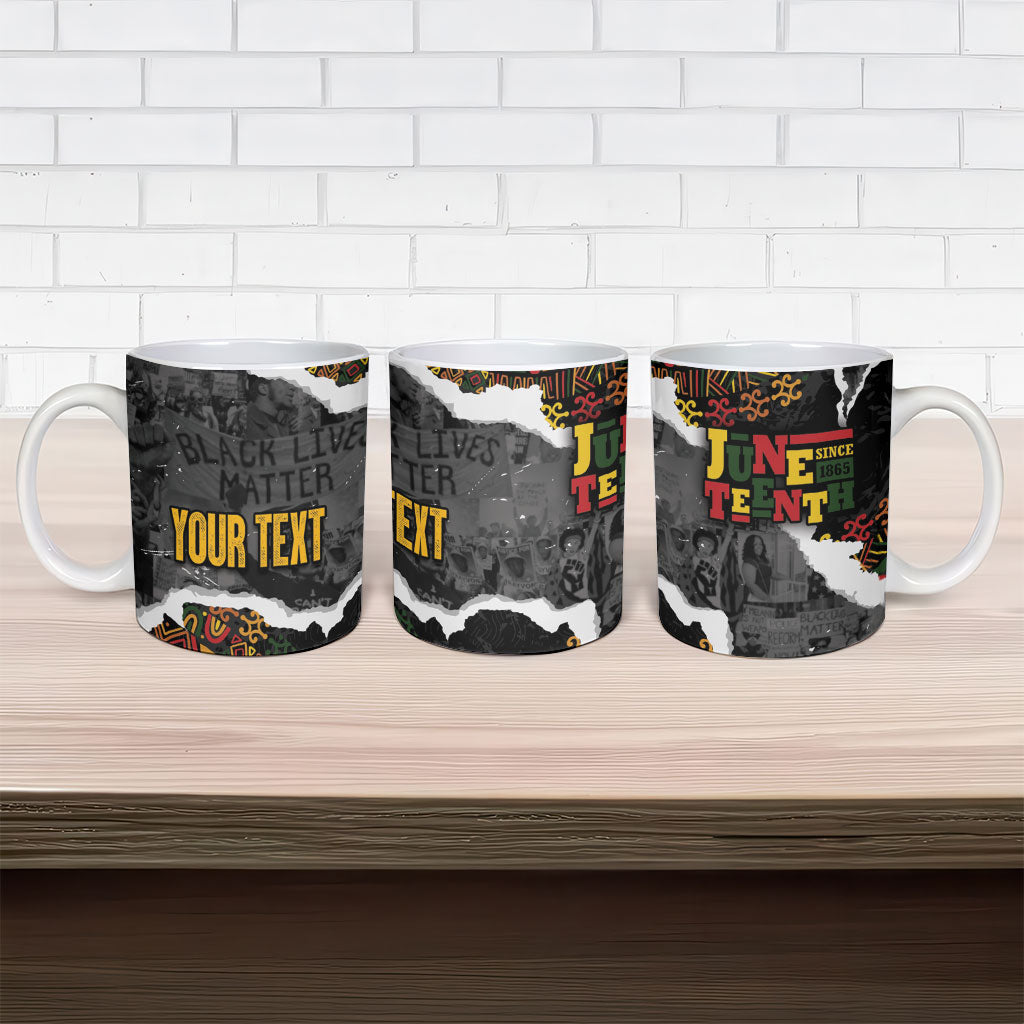 Juneteenth Freedom Day Personalized Grunge Ethnic Motif Ceramic Mug Black History