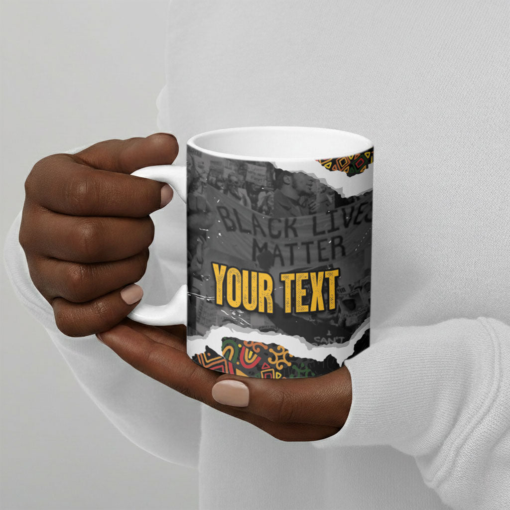 Juneteenth Freedom Day Personalized Grunge Ethnic Motif Ceramic Mug Black History