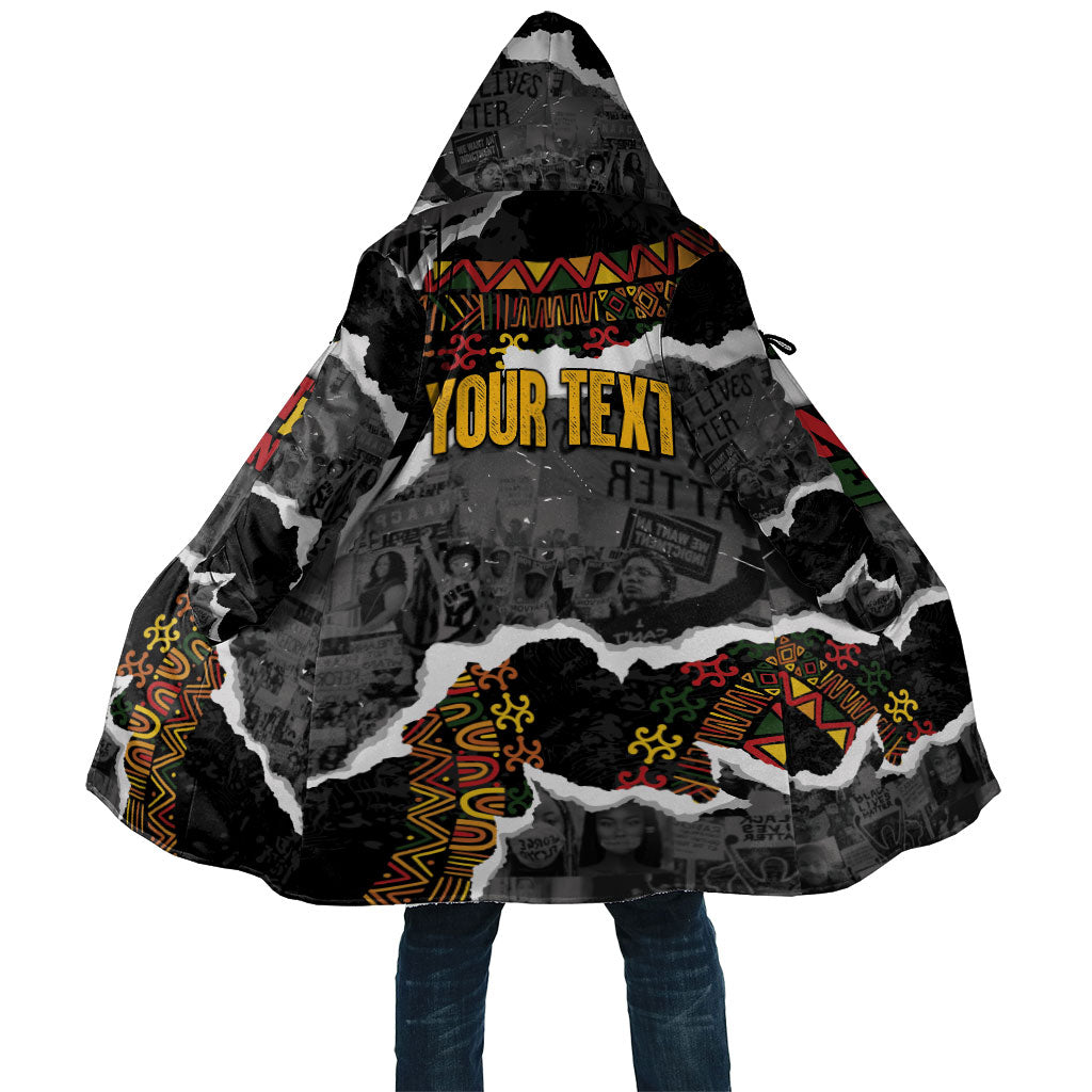 Juneteenth Freedom Day Personalized Grunge Ethnic Motif Cloak Black History