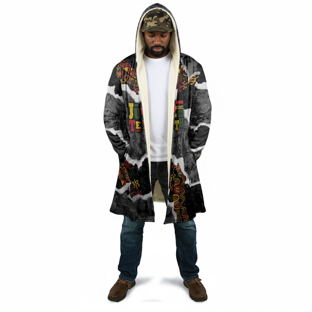 Juneteenth Freedom Day Personalized Grunge Ethnic Motif Cloak Black History