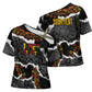 Juneteenth Freedom Day Personalized Grunge Ethnic Motif Cross Shoulder Shirt Black History
