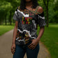 Juneteenth Freedom Day Personalized Grunge Ethnic Motif Cross Shoulder Shirt Black History