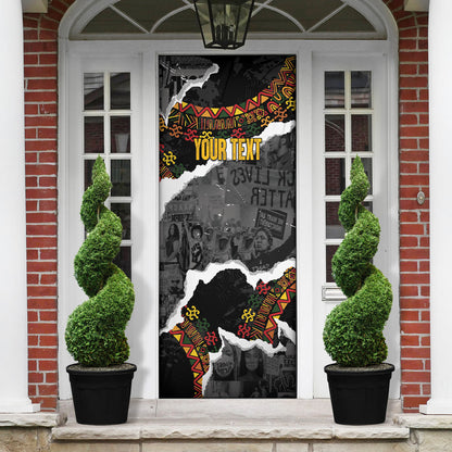 Juneteenth Freedom Day Personalized Grunge Ethnic Motif Door Cover Black History