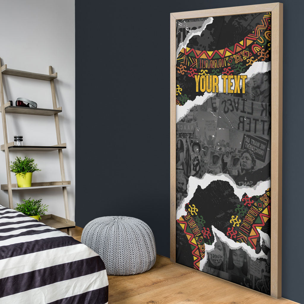 Juneteenth Freedom Day Personalized Grunge Ethnic Motif Door Cover Black History