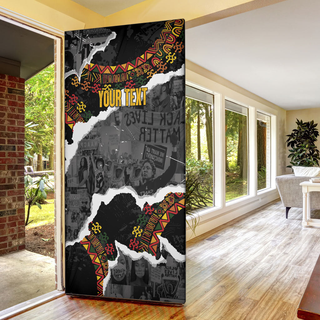Juneteenth Freedom Day Personalized Grunge Ethnic Motif Door Cover Black History