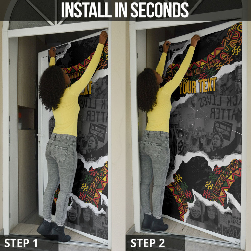 Juneteenth Freedom Day Personalized Grunge Ethnic Motif Door Cover Black History