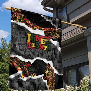 Juneteenth Freedom Day Grunge Ethnic Motif Garden Flag Black History