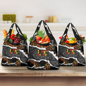 Juneteenth Freedom Day Grunge Ethnic Motif Grocery Bag Black History