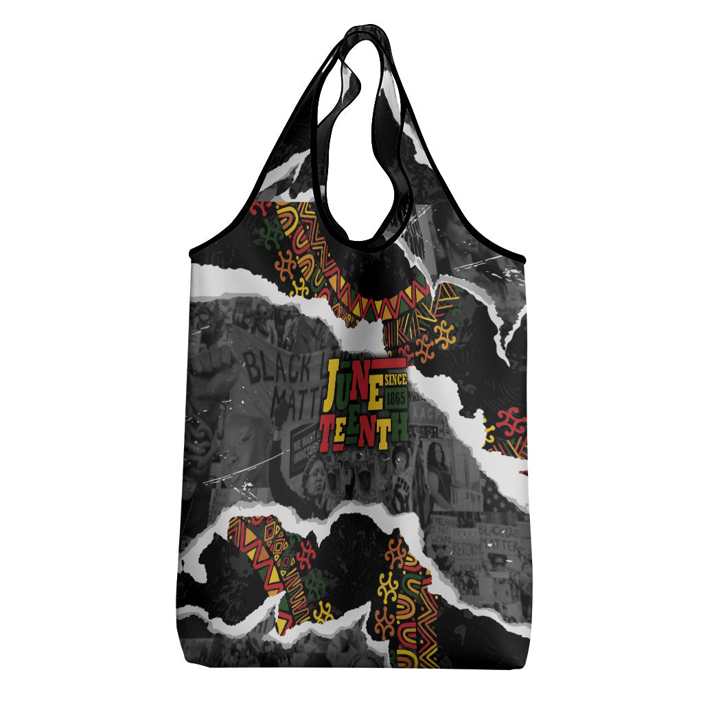 Juneteenth Freedom Day Grunge Ethnic Motif Grocery Bag Black History