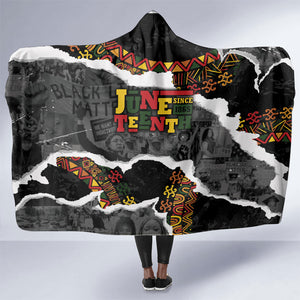 Juneteenth Freedom Day Grunge Ethnic Motif Hooded Blanket Black History