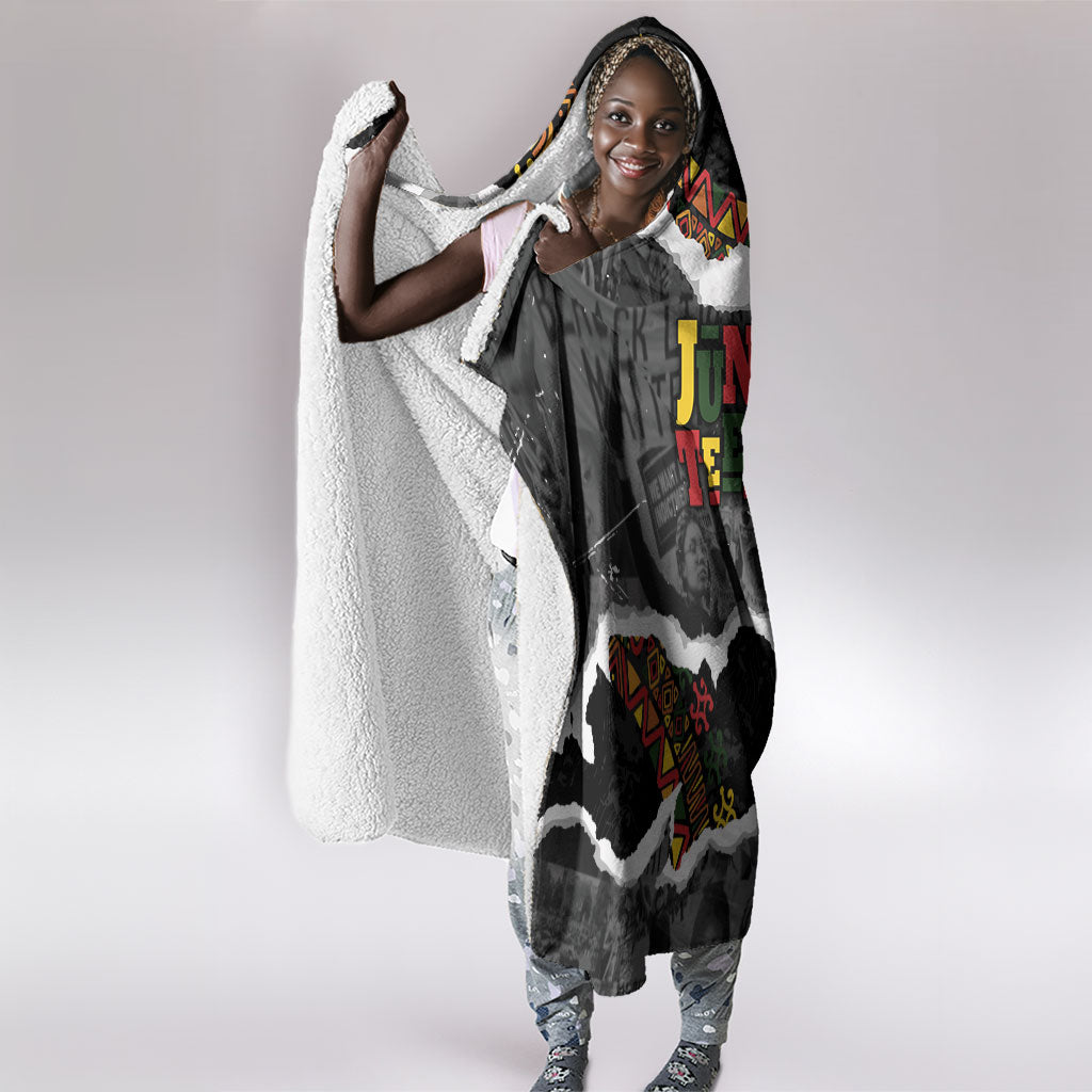 Juneteenth Freedom Day Grunge Ethnic Motif Hooded Blanket Black History