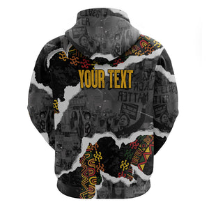 Juneteenth Freedom Day Personalized Grunge Ethnic Motif Hoodie Black History
